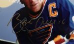 1990s Bobby Hull Chicago Blackhawks & Brett Hull St. Louis Blues Signed 11 x 14 Dispaly - JSA