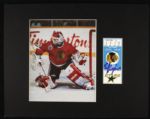 1992 Ed Belfour Chiacgo Blackhawks Signed Ticket Stub Display - JSA 