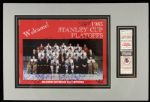 1982-83 Chicago Blackhawks Signed 11" x 14" Photo Display w/21 Sigs. & Full Ticket- JSA