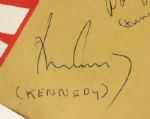 1960 John F. Kennedy and Jacqueline Kennedy Signed Campaign Trail Display Boldest JFK Signature We Have Seen - JSA 