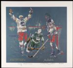 1979 Bobby Hull & Ulf Nilsson Winnipeg Jets Signed 15 1/4" x 14" Lithograph 55/100 - JSA 