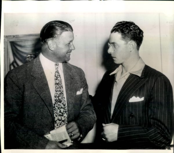1942 Jimmie Foxx and Dom DiMaggio Boston Red Sox “Seattle Times” Original 8 x 9.25 News Photo (“Seattle Times” Hologram/MEARS LOA)