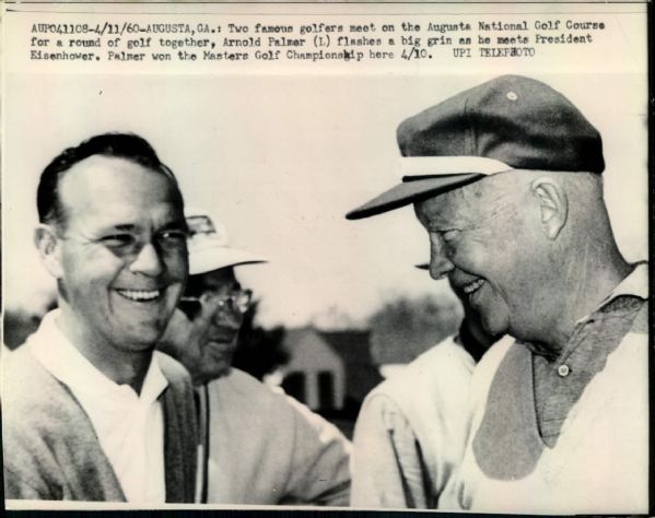 1950 Arnold Palmer and Dwight Eisenhower “Seattle Times” Original 6.5 x 8.75 News Photo (“Seattle Times” Hologram/MEARS LOA)