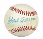 1970-86 Hank Aaron Milwaukee Braves Single Signed ONL (Feeney) Baseball - JSA 