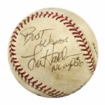 1994-2000 ONL (Coleman) Game Prepped Baseball Signed by Umpires - JSA 