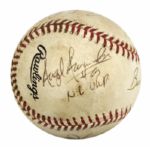 1994-2000 ONL (Coleman) Game Prepped Baseball Signed by Umpires - JSA 