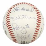 1989-93 3,000 Hit Club Multi Signed ONL (Baseball w/13 Sigs. Incl. Yaz Hank Aaron Willie Mays Musial Yount Brett - JSA 