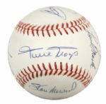 1989-93 3,000 Hit Club Multi Signed ONL (Baseball w/13 Sigs. Incl. Yaz Hank Aaron Willie Mays Musial Yount Brett - JSA 