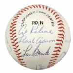 1989-93 3,000 Hit Club Multi Signed ONL (Baseball w/13 Sigs. Incl. Yaz Hank Aaron Willie Mays Musial Yount Brett - JSA 