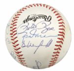 1989-93 3,000 Hit Club Multi Signed ONL (Baseball w/13 Sigs. Incl. Yaz Hank Aaron Willie Mays Musial Yount Brett - JSA 