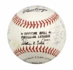 1989-93 3,000 Hit Club Multi Signed ONL (Baseball w/13 Sigs. Incl. Yaz Hank Aaron Willie Mays Musial Yount Brett - JSA 