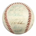 1970 Milwaukee Brewers Team Signed OAL (Cronin) Baseball First Year of Brewers w/31 Sigs. - JSA 