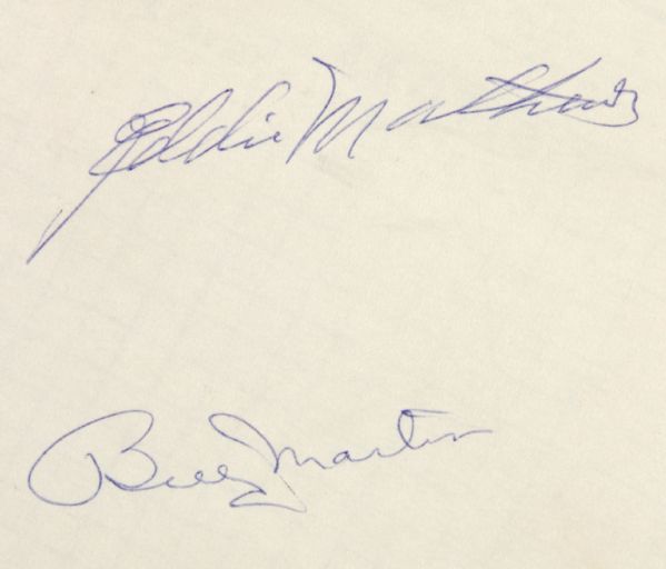 1981 Billy Martin New York Yankees & Eddie Mathews Milwaukee Braves Signed Spring Training Scorecard - JSA