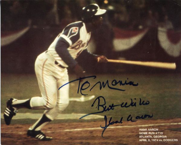 1954-76 Hank Aaron Milwaukee Braves Brewers Signed 8" x 10" Brochure & Cut - JSA 