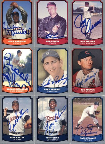 1988 Baseball Legends Signed Card - Lot of 18 w/ Monte Irvin George Kell Joe Adcock Warren Spahn Brooks Robinson - JSA