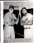 1955 Richie Ashburn Phillies Roy Campanella Dodgers “Seattle Times” Original 8 x 10 News Photo (“Seattle Times” Hologram/MEARS LOA)