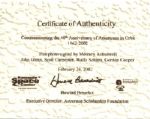 2002 40th Anniversary of Americans in Orbit Mercury Signed 8 1/2 x 11 Photo w/John Glenn Scott Carpenter Wally Schirra & Gordon Cooper - JSA