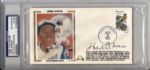 1975-83 Hank Aaron Milwaukee Braves Signed Topps Card First Day Cover & Perez Steele Card - PSA/DNA 