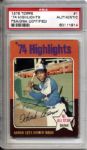 1975-83 Hank Aaron Milwaukee Braves Signed Topps Card First Day Cover & Perez Steele Card - PSA/DNA 