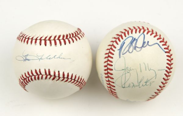 1984-94 Milwaukee Brewers Signed OAL (Brown) Baseball - Lot of 2 w/ Bob Uecker On Both & Paul Molitor - JSA 