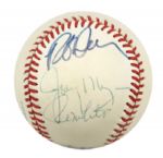 1984-94 Milwaukee Brewers Signed OAL (Brown) Baseball - Lot of 2 w/ Bob Uecker On Both & Paul Molitor - JSA 