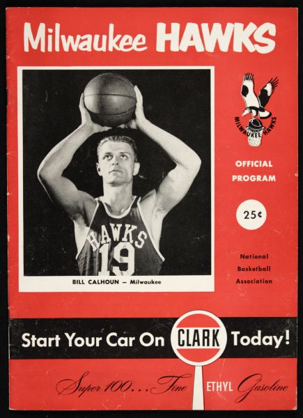 1953-54 Milwaukee Hawks Game Program Hawks vs. Boston Celtics With Bob Cousy 