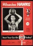 1953-54 Milwaukee Hawks Game Program Hawks vs. Boston Celtics With Bob Cousy 