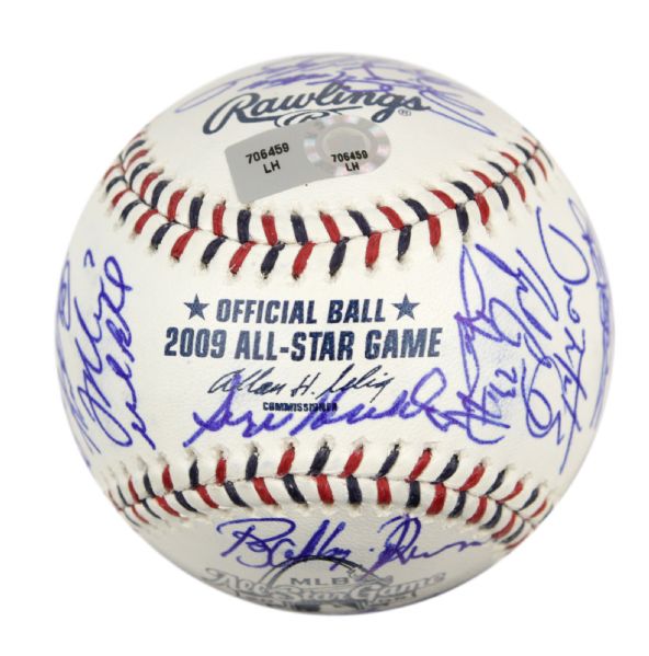 2009 AL & NL Team Signed Baseball & Multi Signed 2009 All Star Program One Ball With Ichiro Mauer-MLB Hologram