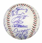 2009 AL & NL Team Signed Baseball & Multi Signed 2009 All Star Program One Ball With Ichiro Mauer-MLB Hologram