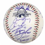 2009 AL & NL Team Signed Baseball & Multi Signed 2009 All Star Program One Ball With Ichiro Mauer-MLB Hologram