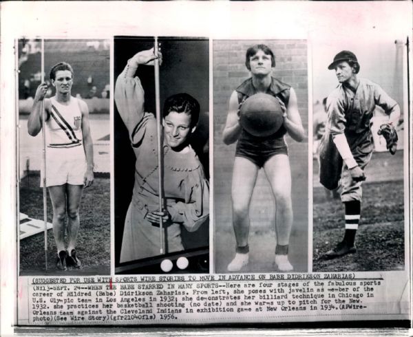 1938-56 Babe Zaharias “Seattle Times” Original News Photo (“Seattle Times” Hologram/MEARS LOA) - Lot of 2
