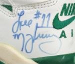 1992-93 Lee Mayberry Milwaukee Bucks Game Worn Signed Shoes (MEARS Auction LOA)