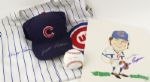 1972 Milt Pappas Chicago Cubs Signed Jersey Cap Print & Single Signed Baseball - JSA 