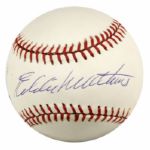 1980s-90 Hall of Fame Sluggers Single Signed ONL & OAL Baseball - Lot of 9 w/Musial Mathews Appling Kaline Schmidt Winfield - JSA 