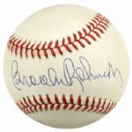 1980s-90 Hall of Fame Sluggers Single Signed ONL & OAL Baseball - Lot of 9 w/Musial Mathews Appling Kaline Schmidt Winfield - JSA 