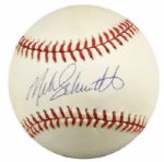 1980s-90 Hall of Fame Sluggers Single Signed ONL & OAL Baseball - Lot of 9 w/Musial Mathews Appling Kaline Schmidt Winfield - JSA 
