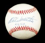 1994-2000 Eddie Mathews Milwaukee Braves Single Signed ONL (Coleman) Baseball "512 HRs" - JSA 