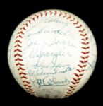 1960 Milwaukee Braves Team Signed ONL (Giles) Baseball w/ 29 Sigs. Incl. Hank Aaron Eddie Mathews Warren Spahn - JSA