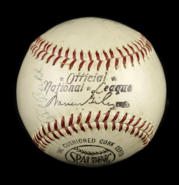 1953 Milwaukee Braves Multi Signed ONL (Giles) Baseball w/ 10 Sigs. Incl. Eddie Mathews Warren Spahn Lou Burdette - JSA 