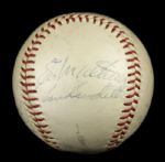 1953 Milwaukee Braves Multi Signed ONL (Giles) Baseball w/ 10 Sigs. Incl. Eddie Mathews Warren Spahn Lou Burdette - JSA 