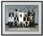 1980s 500 Home Run Club Signed 16" x 20" Photo Display w11 Sigs. Incl. Hank Aaron Mickey Mantle Ted Williams Willie Mays - JSA