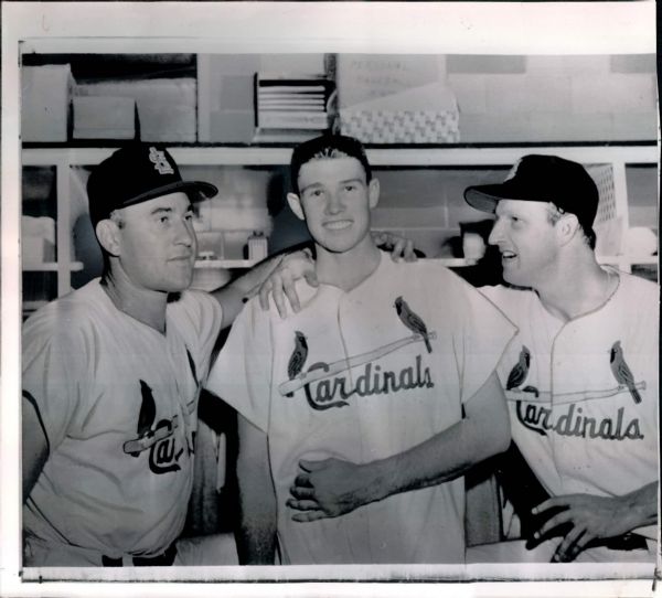 1944-57 Stan Musial and Red Schoendienst “Seattle Times” Original News Photo (“Seattle Times” Hologram/MEARS LOA) - Lot of 3