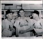 1944-57 Stan Musial and Red Schoendienst “Seattle Times” Original News Photo (“Seattle Times” Hologram/MEARS LOA) - Lot of 3