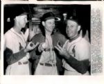 1944-57 Stan Musial and Red Schoendienst “Seattle Times” Original News Photo (“Seattle Times” Hologram/MEARS LOA) - Lot of 3