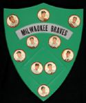 1962 Milwaukee Braves Salada Coins Set of 10 w/ Hank Aaron Eddie Mathews Joe Adcock Joe Torre With Display Slot Case