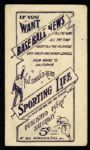 1910-11 Sporting Life (M116) Bris Lord Card 