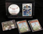 1975-88 Robin Yount Milwaukee Brewers Collection - Single Signed Baseball 1975 Topps Rookie & Mini & Donruss Materials Card - JSA
