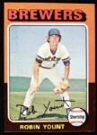 1975-88 Robin Yount Milwaukee Brewers Collection - Single Signed Baseball 1975 Topps Rookie & Mini & Donruss Materials Card - JSA