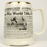 1957 Milwaukee Braves Win World Series 5 1/4" Ceramic Mug 