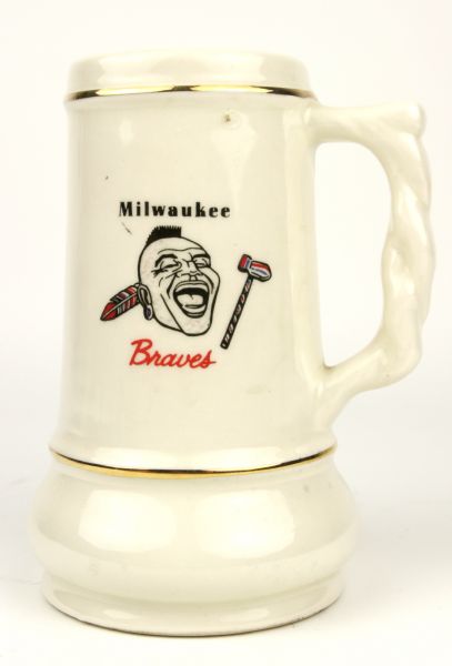 1957 Milwaukee Braves NL Champions 6 3/4" Ceramic Mug Stein